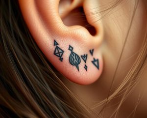 Tatuaż za uchem: znaczenie, symbolika i popularne wzory